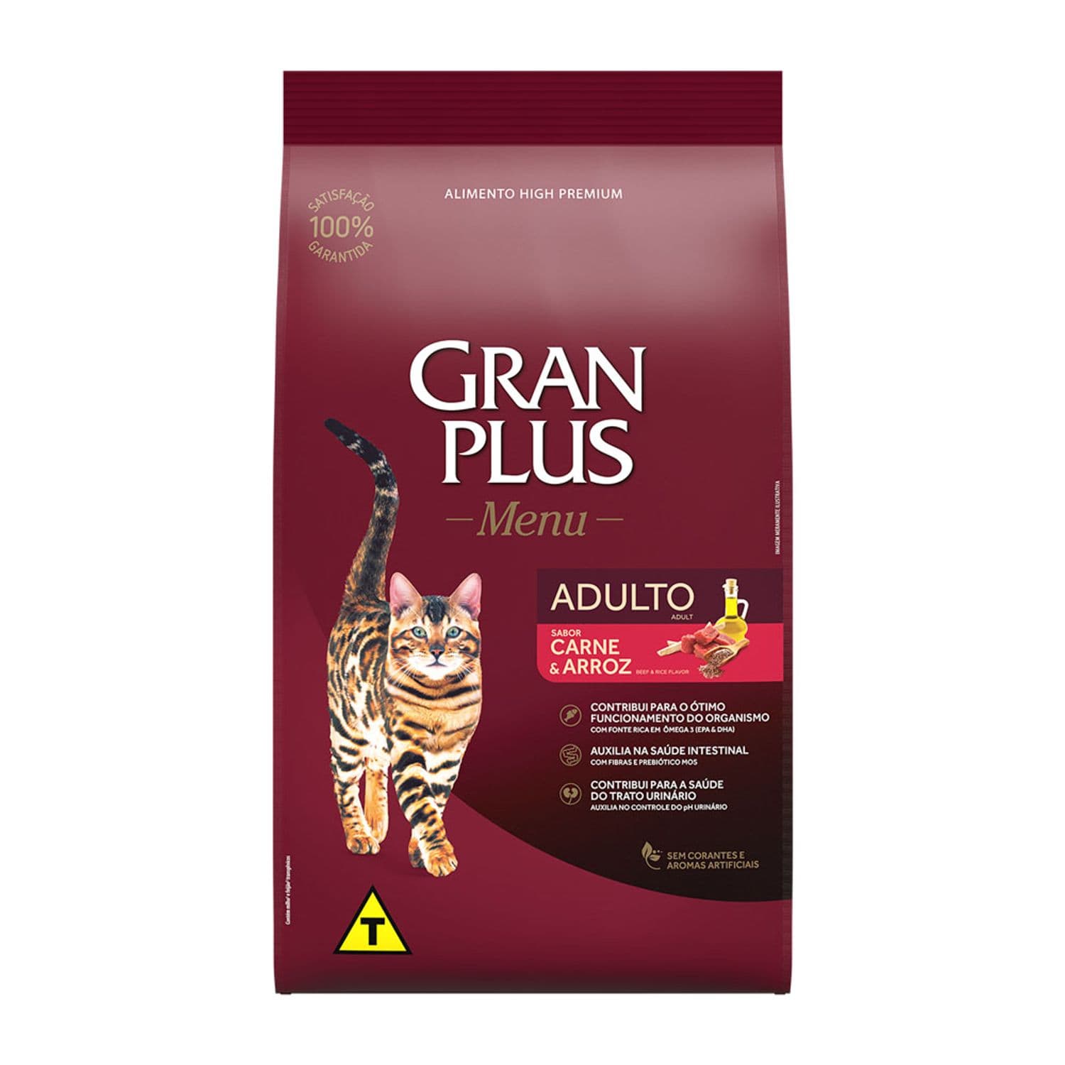 Ração Gran Plus Menu Gatos Adultos Carne e Arroz