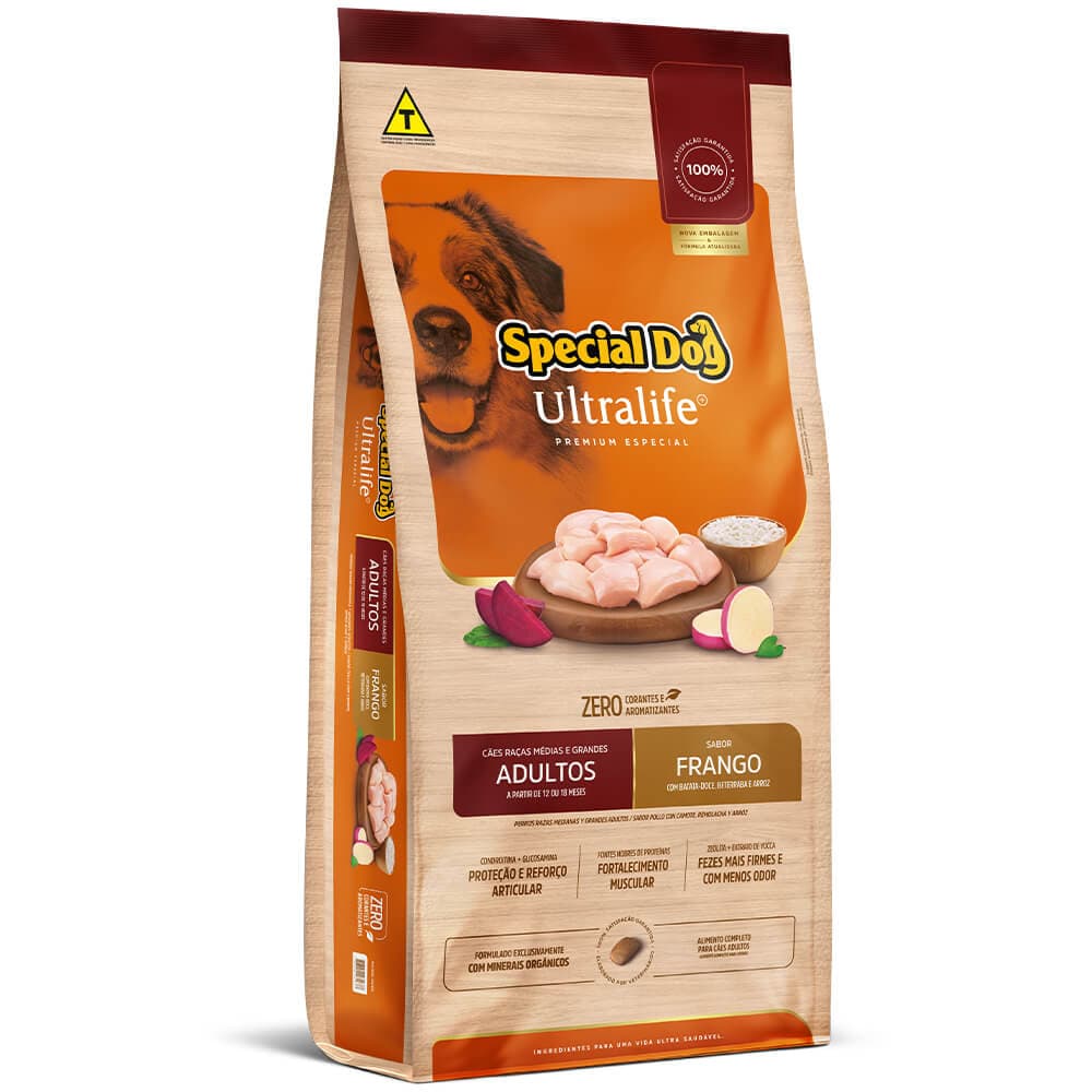 Ração Special Dog Ultralife Adultos Raças Médias e Grandes Frango